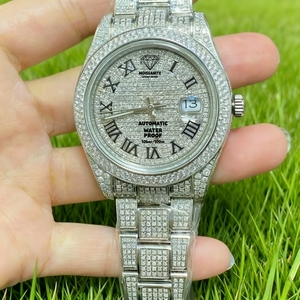 Reloj Automático de Lujo con Moissanita VVS1 de 41 mm, Color D, Plateado, Hecho a Mano - Product Image 6