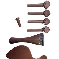 Violin Parts 4/4 Size Ebony Violin Accessory Set Pegs Endpin Chinrest Handmade Good Quality