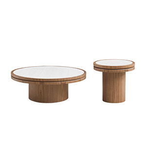 35.43 Inch Modern Square Coffee <b>Table</b> Wood Tabletop with Sturdy MDF Pedestal for Living Room Apartment Bedroom - Product Image 6