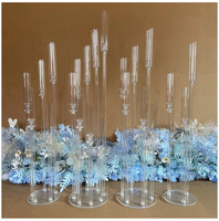 Porte-bougie en acrylique transparent, centre de table de mariage, chandelier, support à fleurs, décoration de table pour fête d'anniversaire