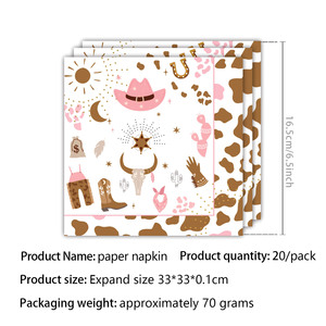 Juego de <span class=keywords><strong>vajilla</strong></span> para fiesta de cumpleaños con tema de vaquero, suministros de decoración para fiesta de cumpleaños, <span class=keywords><strong>vajilla</strong></span> desechable de vaquero - Product Image 5