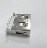 Connecteur femelle USB 2.0 pour carte de circuit imprimé, 90 degrés vertical, 4 broches AF, alimentation USB Type-C, 2A, cuivre et acier inoxydable