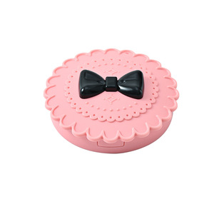 False Eyelash Organizer With Bow Design Cosmetic Storage <b>Box</b> For Desktop Makeup <b>Tools</b> <b>Pink</b> Beige Blue Colors - Product Image 5