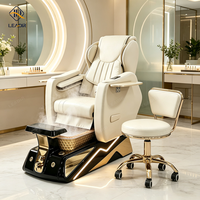Fauteuil de pédicure moderne inclinable et réglable électriquement avec massage pour salon de manucure