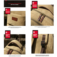 Sac à dos unisexe en toile robuste, fourni par l'usine, pour ordinateur portable 15,6 pouces, multi-poches, décontracté, pour voyage et école