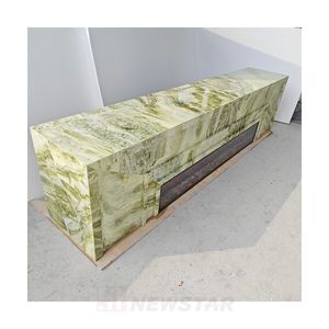 लक्जरी प्राकृतिक पत्थर हाथ से लहराया हुआ इतालवी लाइट कैलेंडर ग्रीन संगमरमर टीवी कैबिनेट की जगह - Product Image 5