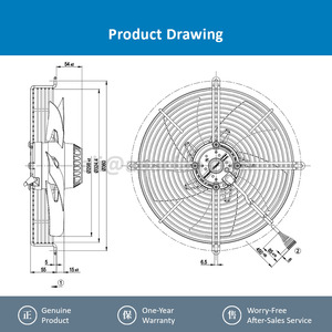 Ventiladores axiales ebmpapst S2D300-AP02-30 de 300 mm, 210 W, 400 V CA, ventiladores eléctricos, ventiladores para aire acondicionado, ventiladores axiales de refrigeración, ventiladores para enfriadores. - Product Image 4