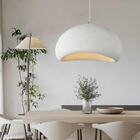 Lampe de plafond Wabi Sabi, luminaire suspendu en forme de champignon, style nordique minimaliste, abat-jour en pierre organique LED pour salon, salle à manger, chambre à coucher