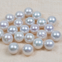 Perles de culture rondes en vrac, perles d'Eau Douce Edison blanches naturelles de 8-9 mm, haute brillance, qualité AAAA, vente en gros pour la fabrication de bijoux et colliers
