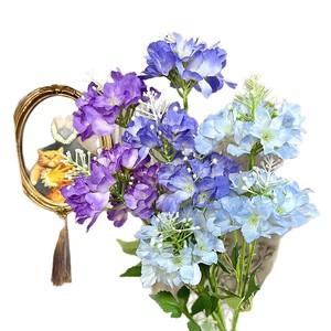 Fleurs artificielles d'hortensia colorées à 3 têtes en soie, pour décoration de mariage et de maison, moulage par injection, origine Chine - Product Image 5