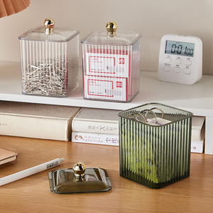Acrylic Storage Box Rectangular Dustproof Transparent Cosmetic Organizer For Cotton Swabs Pads <b>Makeup</b> Desktop <b>Dressing</b> <b>Table</b> - Product Image 4