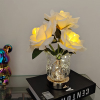 Lampe de table en verre LED JEESIN, best-seller, design postmoderne, CRI élevé, lumière de nuit scolaire, certifiée FCC, romantique, à intensité variable
