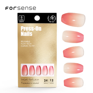 En vrac français ombre presse sur les ongles dégradé rose faux ongles ballerine mode acrylique <span class=keywords><strong>court</strong></span> conique <span class=keywords><strong>carré</strong></span> faux ongles conseils personnalisés - Product Image 4