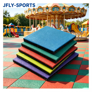 Dalles de sol en caoutchouc EPDM pour salle de sport, installation facile, revêtement de sol antidérapant et durable pour terrains de fitness extérieurs, parcs et espaces de travail extérieurs - Product Image 1