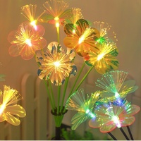 Lampe solaire extérieure à fibres optiques en forme de papillon, best-seller transfrontalier, colorée, pour jardin, paysage, décorative, à poser au sol/gazon