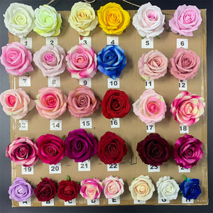 Roses à grosses têtes bon marché de haute qualité Têtes de roses artificielles en velours de 10cm de diamètre pour arrangement floral de mariage - Product Image 1