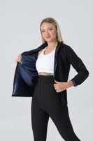 Veste de sudation unisexe à manches longues avec fermeture éclair pour l'entraînement, la gym et le fitness