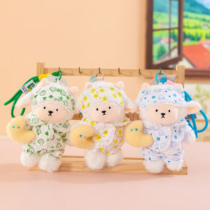 Porte-clés en peluche mignon en forme de petit mouton artiste, cadeau pour enfants, poupée agneau, porte-clés avec squelette interne mobile - Product Image 3