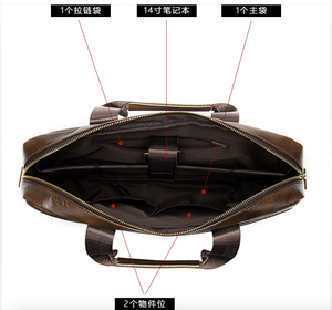 Sac à main pour ordinateur portable pour hommes, sac à bandoulière en cuir de vache véritable, style européen, voyage - Product Image 5