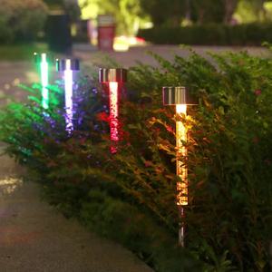 Lámpara Solar LED para Jardín, 1 LED, RGB, Acero Inoxidable, Burbujas de Aire, Decoración para Jardín y Patio Exterior, Venta al Por Mayor de Fábrica - Product Image 2