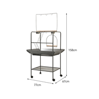 Cage pour animaux de compagnie robuste en fil de fer, pliable, pour perroquets, volière d'élevage, aire de jeux, plateforme interactive pour oiseaux et rats