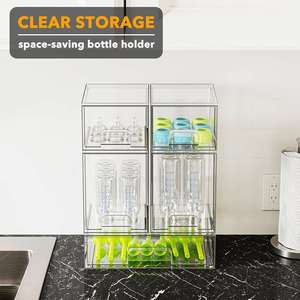 Bottle <b>Storage</b> Organizer Baby - Acrylic Bottles Station Organizer <b>Container</b>, <b>Stackable</b> Clear Drawers for Countertop, Vanity - Product Image 4