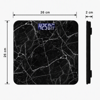 Pèse-personne numérique de salle de bain, plateforme compacte et robuste, pieds antidérapants, miroir en verre, affichage LED, grande capacité