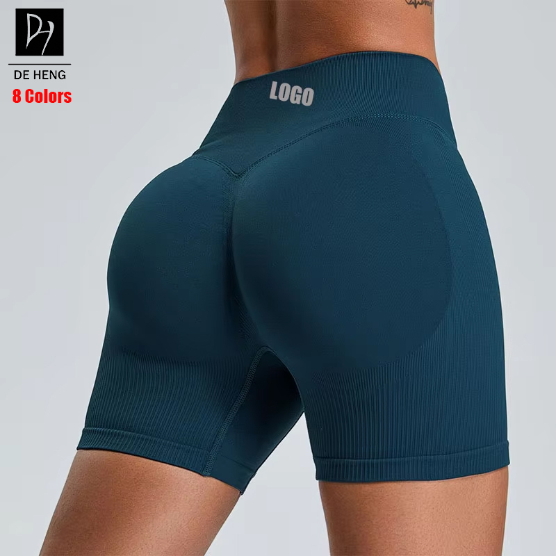Custom New Arrival Wholesale Active Yoga Sports Wear Women Quick Dry Butt Lifting Fitness Seamless Yoga Shorts For Women
