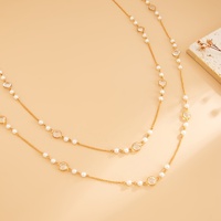 2 unids/set dijes imitación perla cristal suéter collares para mujeres exageradas collares largos femeninos accesorios joyería de moda