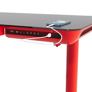 Scrivania Direzionale Moderna in Vetro con Altezza Regolabile per Uso Commerciale con Striscia LED Ambientale Monocromatica JSD5-03-G3 - Product Image 4