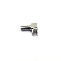 Conector SMA Hembra de Fábrica, Ángulo Recto de 90 Grados, Adaptador de Conector RF con Brida para Panel PCB, Conectores Coaxiales