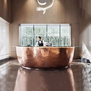 EL623 Nuovo Design Moderno Bancone Bar in Acciaio Inox con Effetto Ondulato per Ufficio, <span class=keywords><strong>Reception</strong></span> <span class=keywords><strong>Hotel</strong></span>, Bancone Artistico Personalizzato in Metallo - Product Image 4