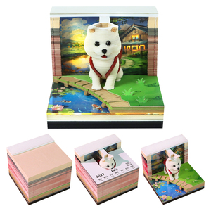 Bloc-notes 3D Aventure Chiot, Calendrier 2027, Sculpture <span class=keywords><strong>de</strong></span> Chien Voyageur avec Lumière LED, Décoration <span class=keywords><strong>de</strong></span> Bureau Esthétique, Cadeau pour Amateurs d'Animaux - Product Image 1