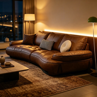 Ensemble de canapés en cuir de luxe italien pour salon, canapé droit combiné, mobilier de salon