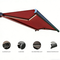Auvent rétractable de luxe moderne et adorable, pare-soleil et imperméable, avec télécommande, en aluminium, à cassette intégrale, pour balcon extérieur