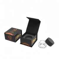 Boîte en papier pour concentré personnalisé, 5 ml, métallique, 5 grammes, 9 grammes, mini pot en verre pour cire, boîte cadeau, emballage