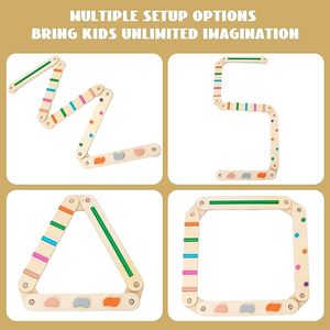 Marchepieds en bois équilibre pour enfants step stone meubles jouet enfant en bas âge activité gym Balance Beam - Product Image 3
