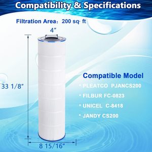Berman Filter <b>Pool</b> Filter Cartridge PLFPJANCS200 <b>For</b> Jandy CS200 FC-0823 <b>Swimming</b> <b>Pool</b> Accessories - Product Image 5