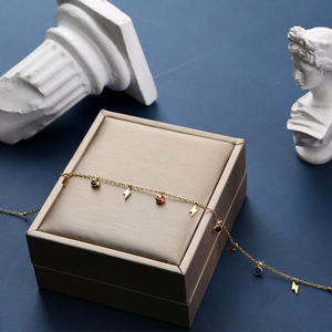 Collana a fulmine in acciaio al titanio placcato oro inossidabile da <span class=keywords><strong>donna</strong></span>, gioiello di lusso di nicchia, catena per maglione da clavicola - Product Image 5