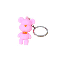 Porte-clés personnalisé en PVC 3D en forme d'ours mignon avec impression de logo pour accessoires de voiture et de sac