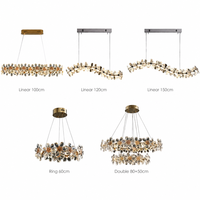Lustre en cristal Zeal Lighting, style moderne LED suspendu, anneaux linéaires pour salle à manger, villa, hôtel, vente en gros