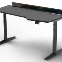 Bureau de jeu d'ordinateur motorisé à hauteur réglable pour joueur professionnel Usine Vente en gros Électrique Assis Debout Noir Bureau Debout