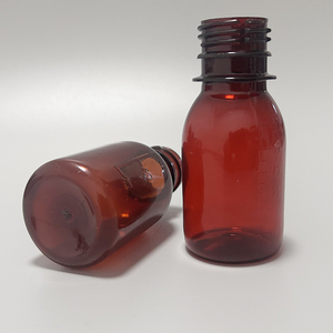 カスタムプライベートラベル60ml PETブラウン透明盗難防止プレス回転式空試薬経口液ボトル - Product Image 1