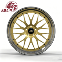 Jantes forgées en deux parties 18-26 pouces Or mat Rivetées Multi-rayons en alliage d'aluminium 6061-T6 pour voitures particulières 5x112 5x114.3 5x120