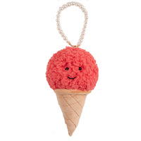 16cm Kawaii Alimentaire En Peluche Crème Glacée Pompon Porte-clés Doux Ours En Peluche Jouet avec PP Coton Sac De Remplissage Charme Pendentif