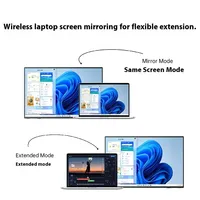 Écran portable sans fil IPS de 23,8 pouces avec rétroéclairage LED, moniteur de projection Full HD 100 Hz, haut-parleur intégré USB pour mobile