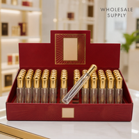 Flacon de parfum vide personnalisé de 35 ml, style stylo avec capuchon doré, flacon pulvérisateur en verre rechargeable, vente en gros, design arabe