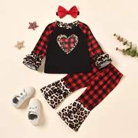 H & J & H-ensemble 3 pièces avec bandeau à nœuds, vêtements pour petites filles, bas évasés, tendance, pour nouvel an noël, vente en gros, 2022