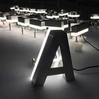 Letras de Canal Retroiluminadas Personalizadas Directas de Fábrica, Letrero LED 3D Iluminado, Letras de Acrílico y Metal para Marca Comercial