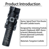 Mata Router Trim Shank Flush, 20mm membersihkan bawah Dia 32mm Spiral Router Bit untuk alat pertukangan sisipan karbida dapat diganti